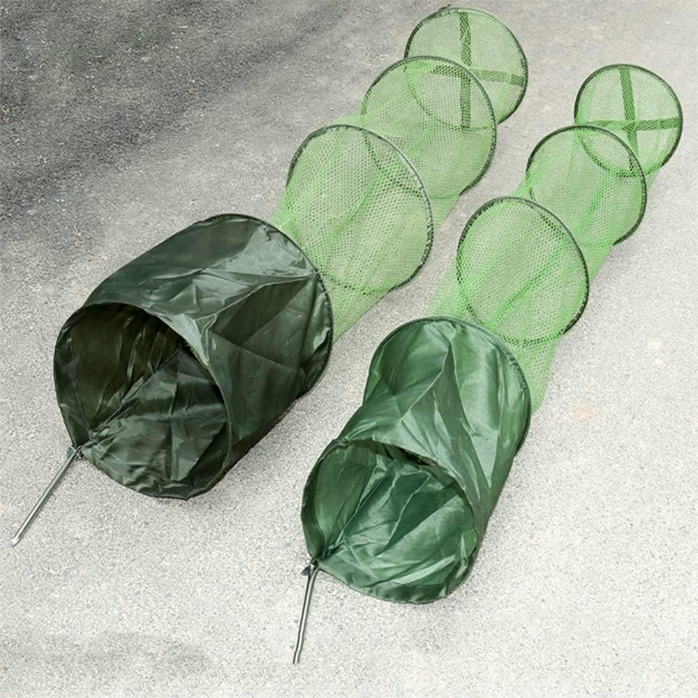 33 * 2m Crab Spring Trap Bait Trap for Lobster, Crawfish, Shrimp, Portable Folding Collapsible Fishing Traps Nets Fishing Accessories