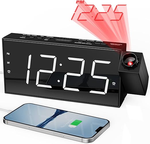 Mesqool UltraClear Digital Alarm Clock with Time Projection on Wall or