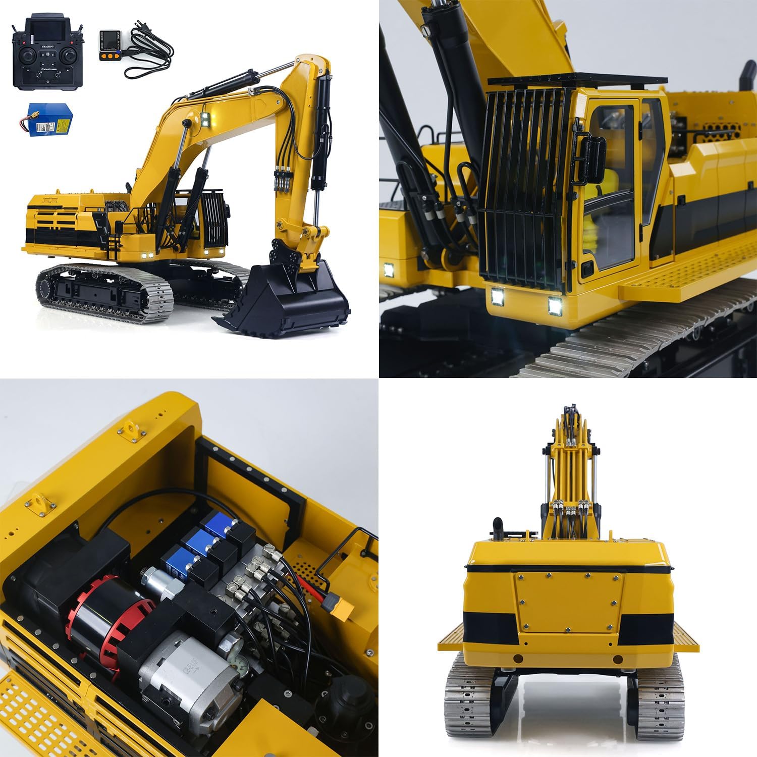 TOUCAN RC HOBBY 55KG! 1/12 Metal Remote Control Hydraulic Tracked Excavator 395F RC Digger 2830 Brushless Motor Dual Pump System Flysky Radio