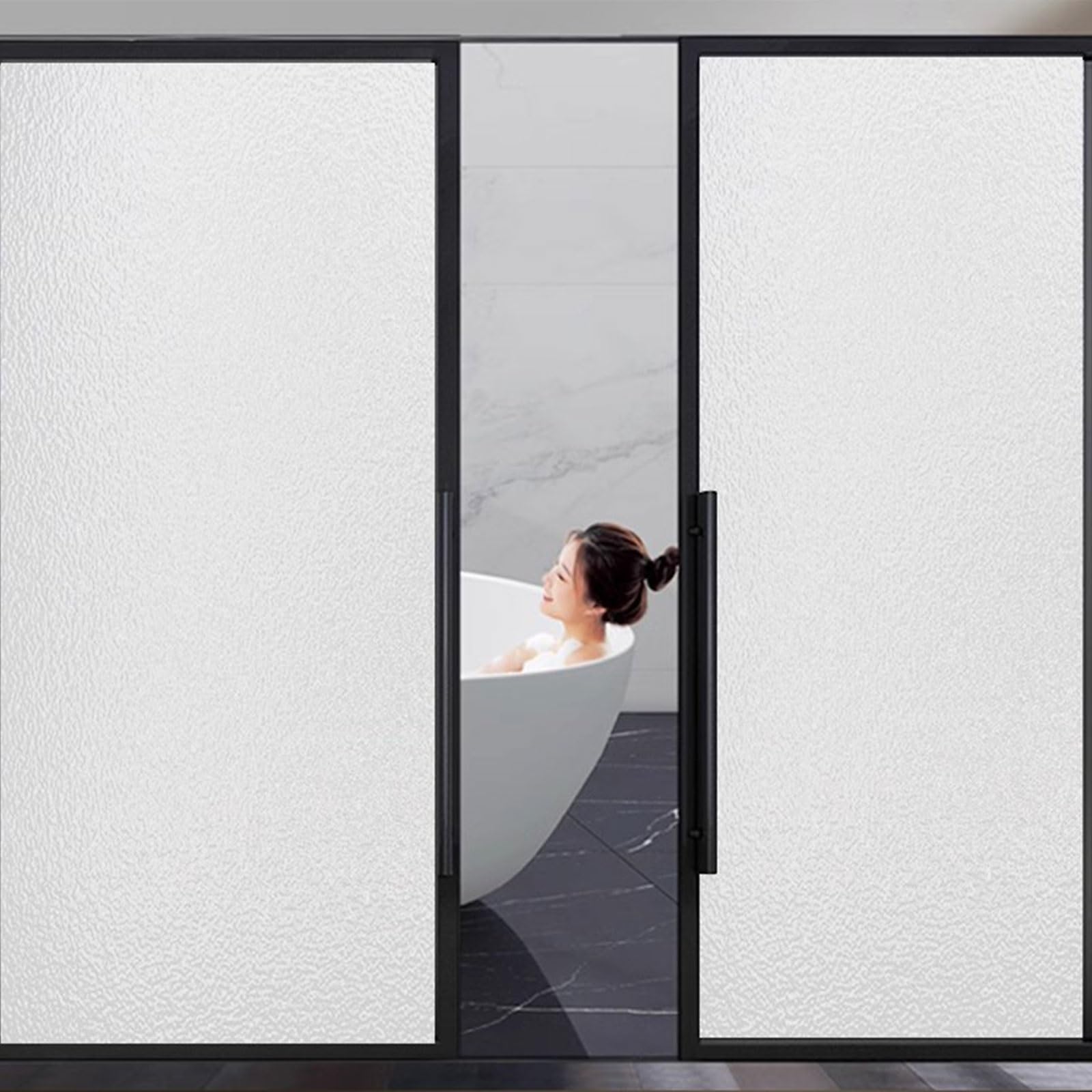 Eiauiuo Window Privacy Film – Opaque Self-Adhesive Frosted Glass Film For Home & Office, UV Protection, Thermal Insulation, Sun & Heat Control, Static Cling, Non-Glue Window Film(White Frosted,110x200
