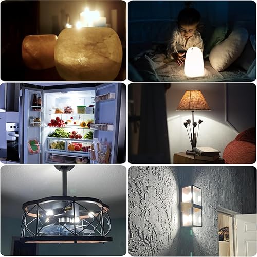 Miniatura 7 de ZSSXOLED Paquete de 5 Bombilla LED C7 E12 de 2 W, bombillas de repuesto C7 para lámparas de sal del Himalaya de 15 a 20 W, base de candelabro E12,