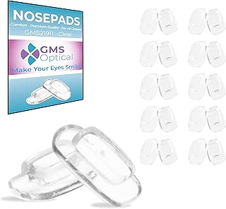 Push-in Nose Pads Rectangular 11mm Small, 10 Pairs Nose Pads for Glasses | Glasses nose pad for push-in type frames; Eyeglass nose pads fit small rectangular mounts, Not screw-in or slide-in frames