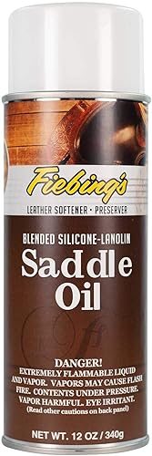 Fiebing's Sadde oil 12oz - acondicionador en aerosol para sillones, cinturones, fundas, otros artículos de cuero