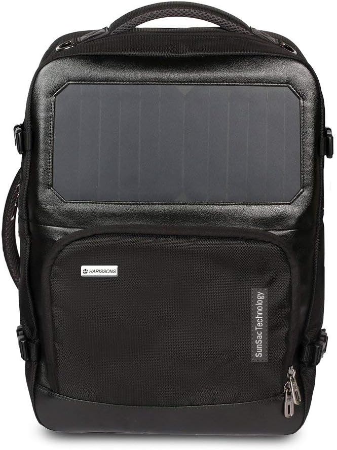 Uniser IndustriesSunsac Nimbus Backpack Polyester Black Solar Panel Eco-Friendly