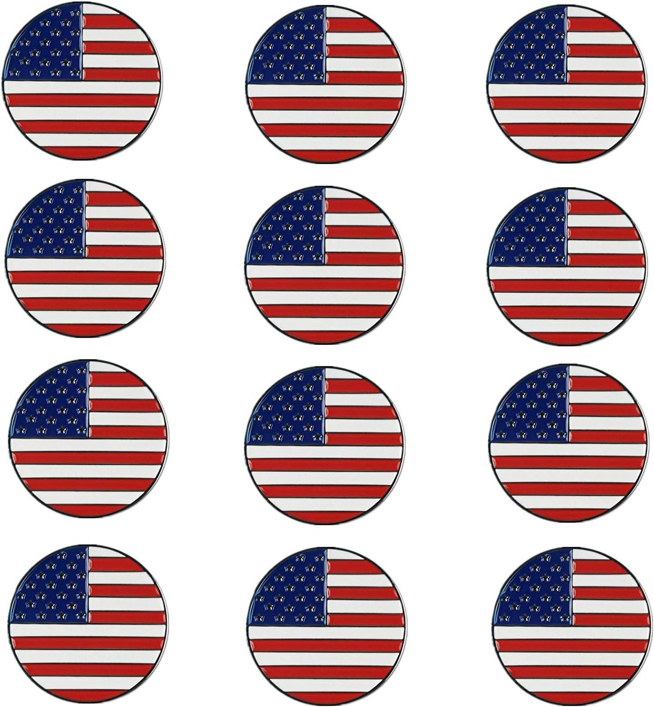 FINGER TEN Golf Ball Markers Assorted Patterns Value 12 Pack Gift, Mark Golf Hat Clip Divot Tool Accessories for Men Women Kids (Eagle Ball Marker) : Sports & Outdoors
