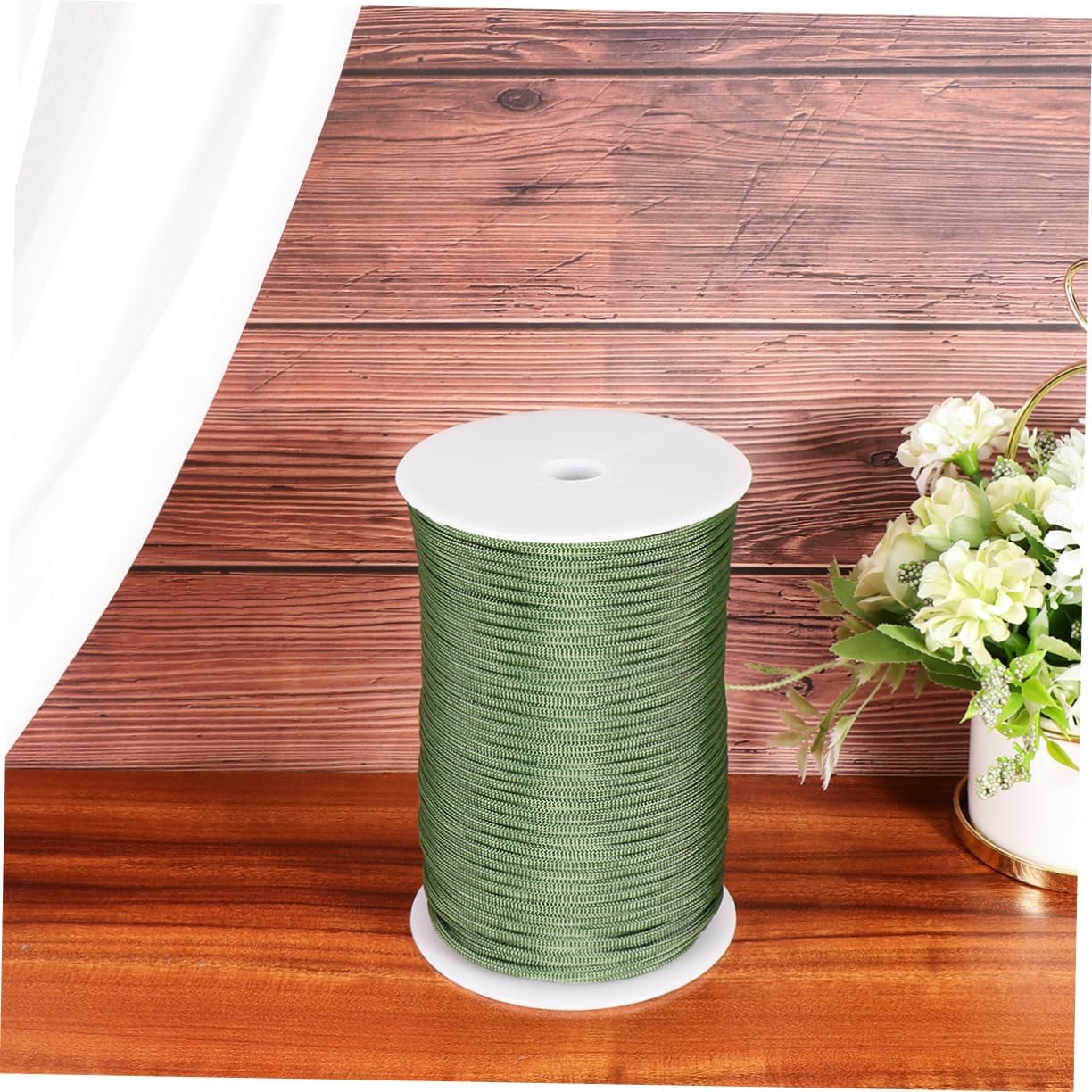 KESYOO 1 Roll High Strength Parachute Rope Durable Nylon Tent and Clothesline Rope for Outdoor Camping and Indoor Use Multi Functional Nine Core Braided Green