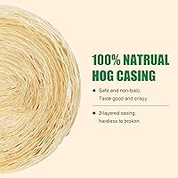 Vista 2 de Cubierta de salchicha de cerdo natural de secado comestible, tripas de salchichas para salchichas caseras, salchicha de desayuno, salchicha