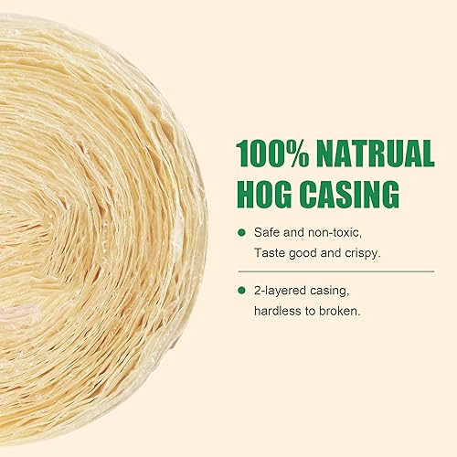 Miniatura 8 de Cubierta de salchicha natural de secado comestible, tripas de salchichas para salchichas caseras sabrosas jamón, salchicha de desayuno, salchicha