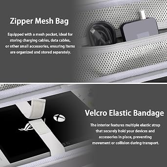 co2CREA Hard Travel Case for ASUS Rog Xbox Ally X RC73XA AMD Ryzen Z2 | Fits RC73YA Gaming Handheld Console, Shockproof EVA Storage Case with Carrying Handle & Zippered Mesh Pocket, Case Only