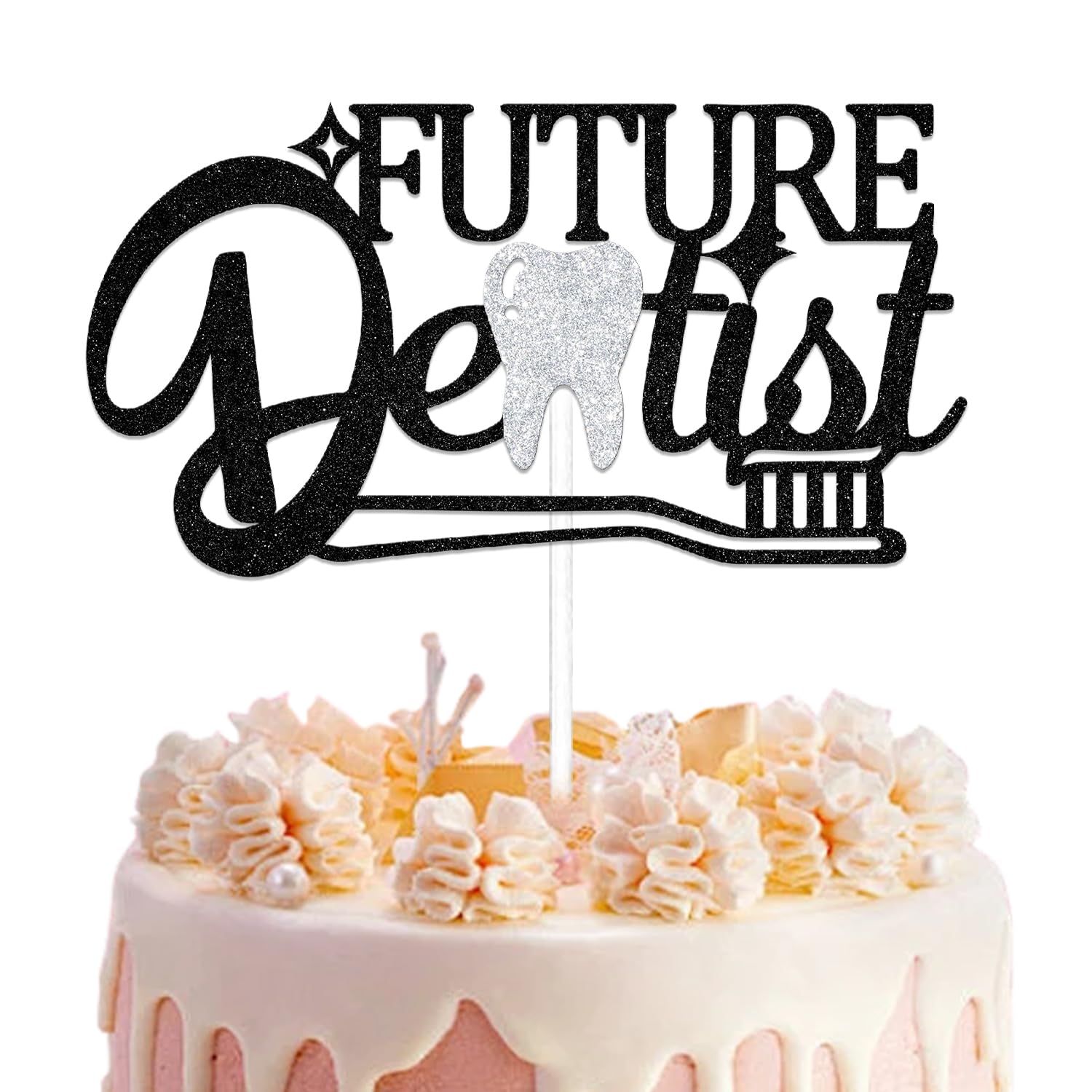 Qxcv Congrats Dentist Cake Topper - Future Dentist Cake Topper - Dentist Graduation Party Decoration