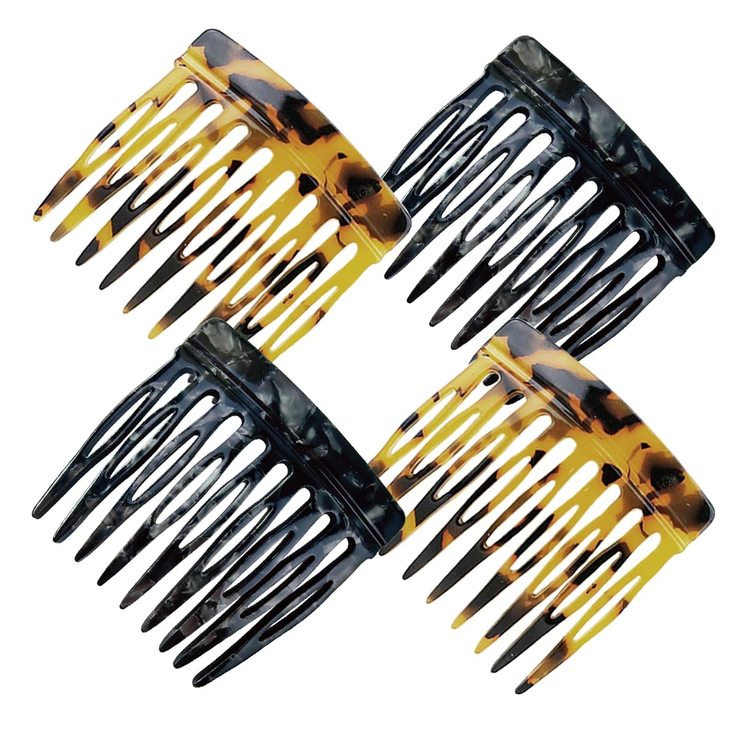 4 Pcs French Hair Side Combs for Women Bun Small Twist Hair Decorative, Strong Hold Clips for Women Bun (4 Color)