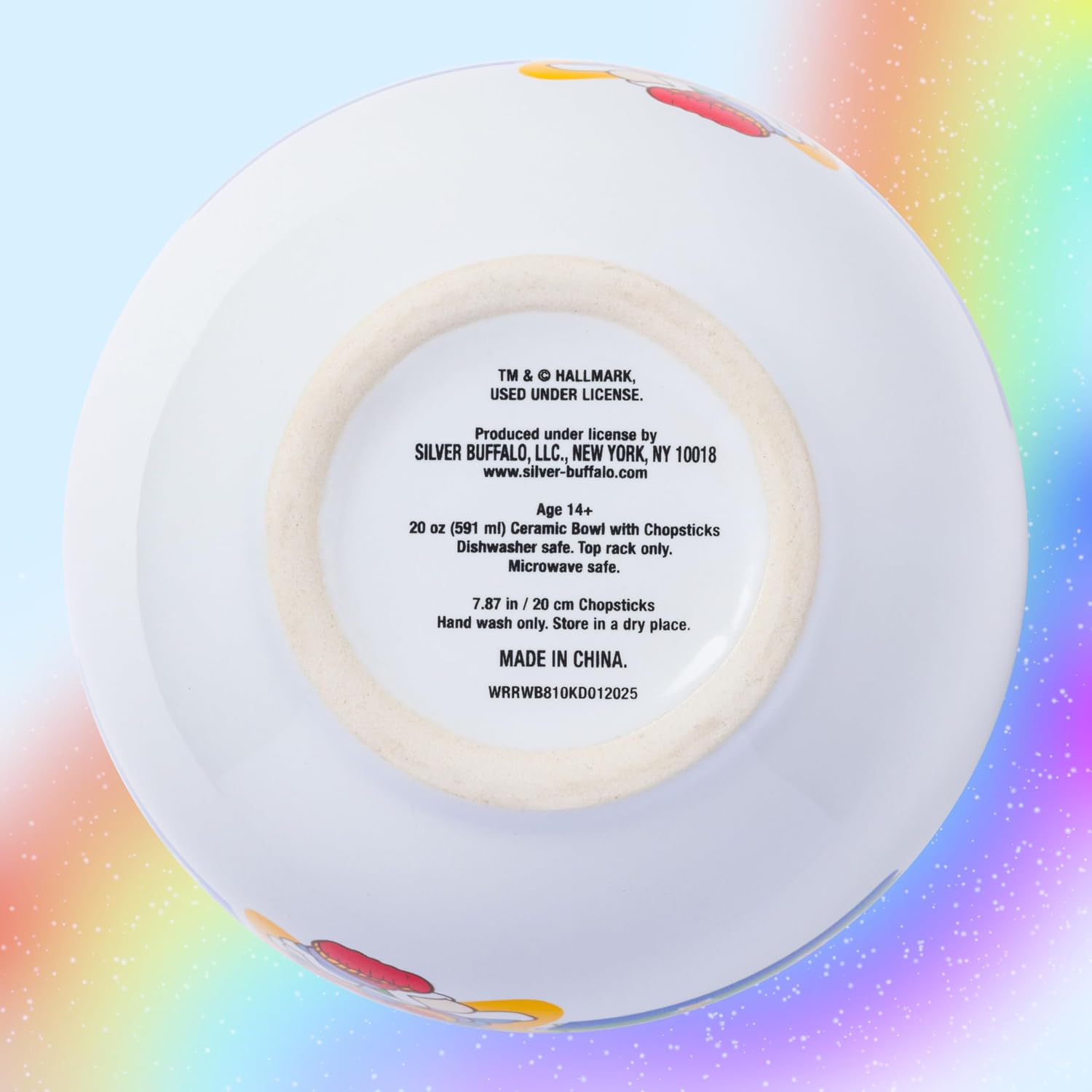 Silver Buffalo Rainbow Brite, Ramen Bowl with Chopsticks, 20oz