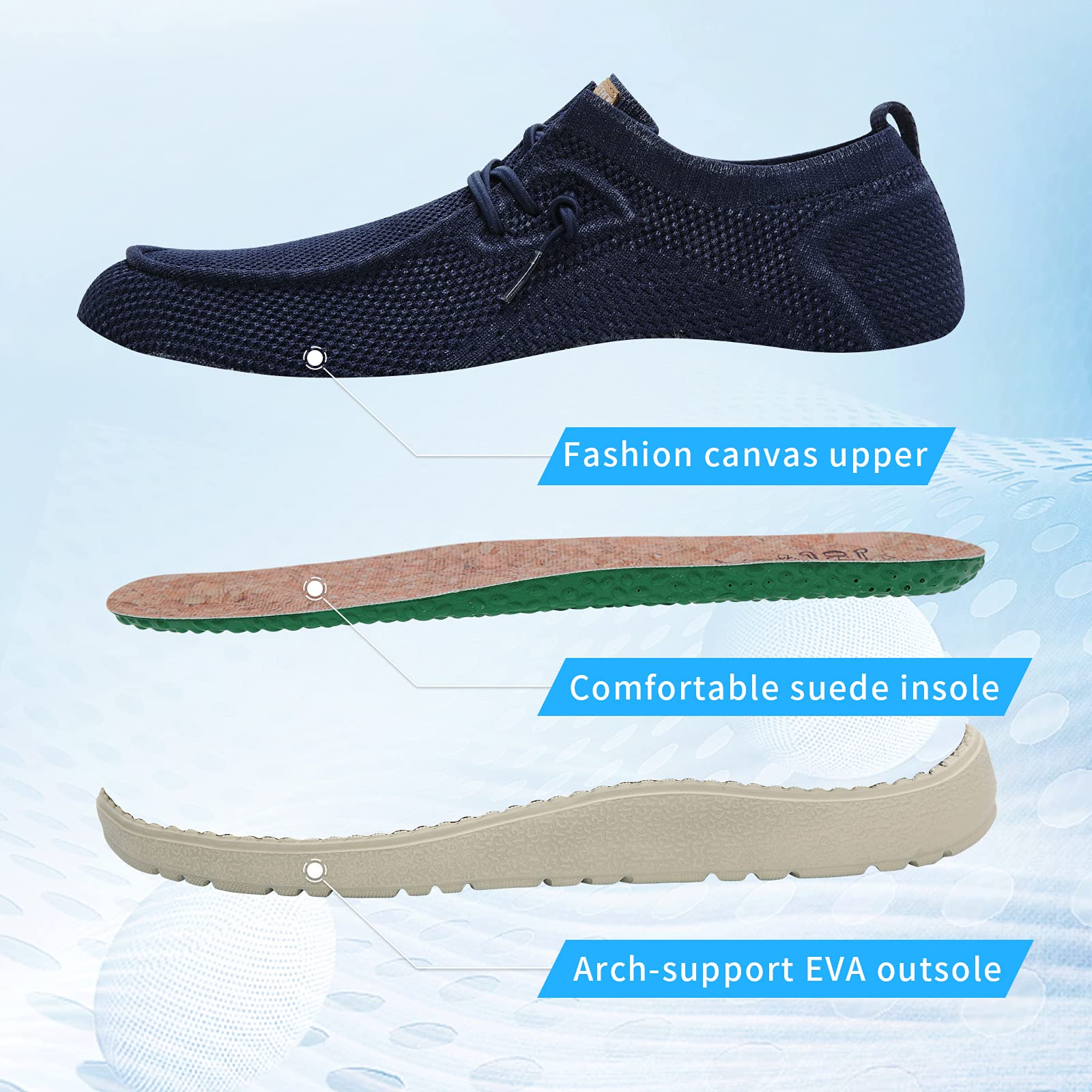 1TAZERO Mocasines casuales para hombre, sin cordones, para caminar, senderismo, comodidad de casa, ligeros,