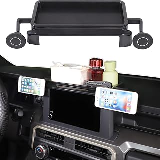 Car Center Console Dash Storage Tray With Magnetic Phone Holder Compatible with Toyota Tacoma 2024+, Dashboard Mobile Phone Mount Storage Box Organizer Tray Insert Accessories, Only Fit 8-inch Screen