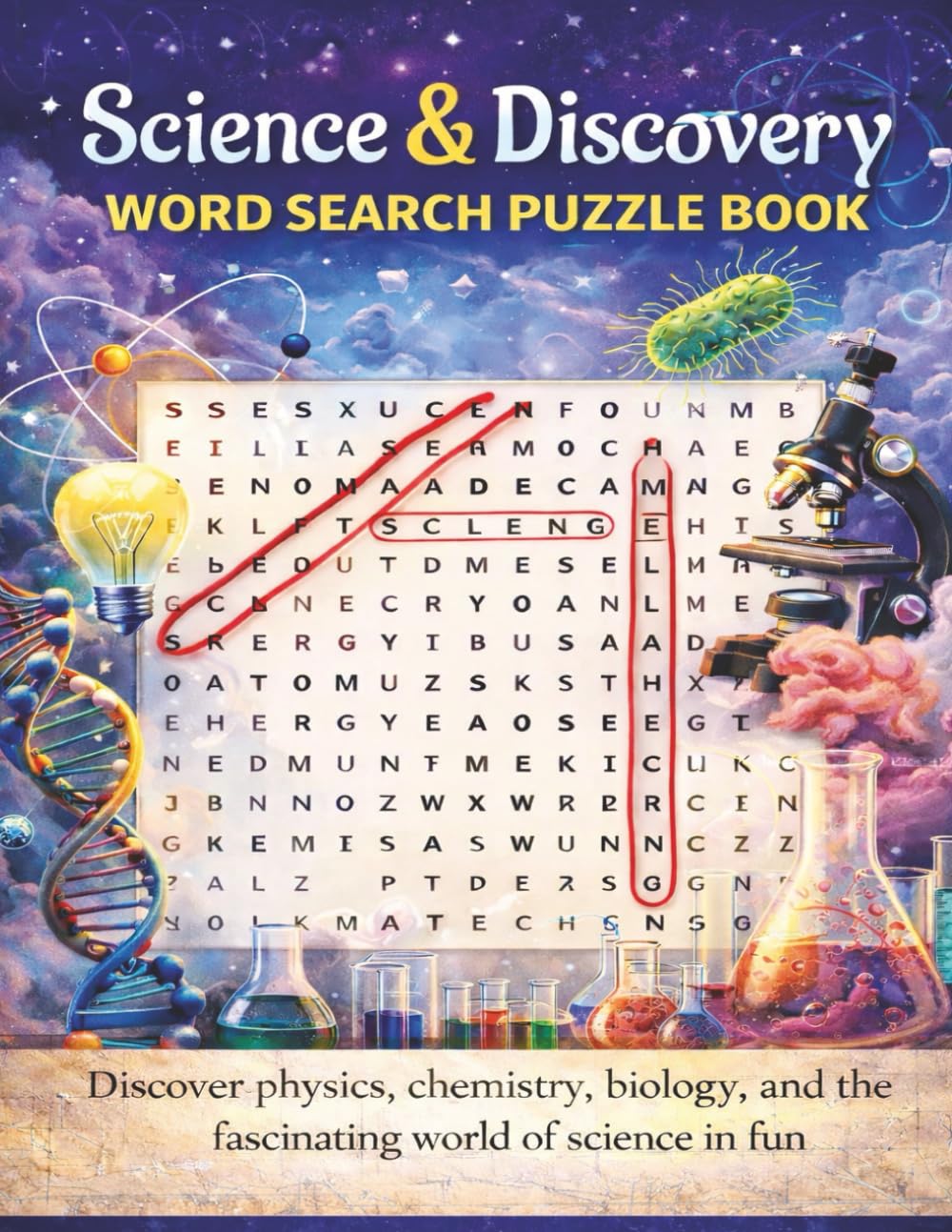 Science & Discovery Word Search Puzzle Book: Discover physics, chemistry, biology, and the fascinating world of science in fun word puzzles | 110 Pages | 55 Puzzles | 8.5 x 11 in (Travel & Discovery)