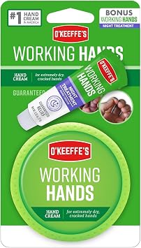 OKeeffes Working Hands Hand Cream, 3.4 Ounce Jar with Working Hands Night Treatment Hand Cream Sample