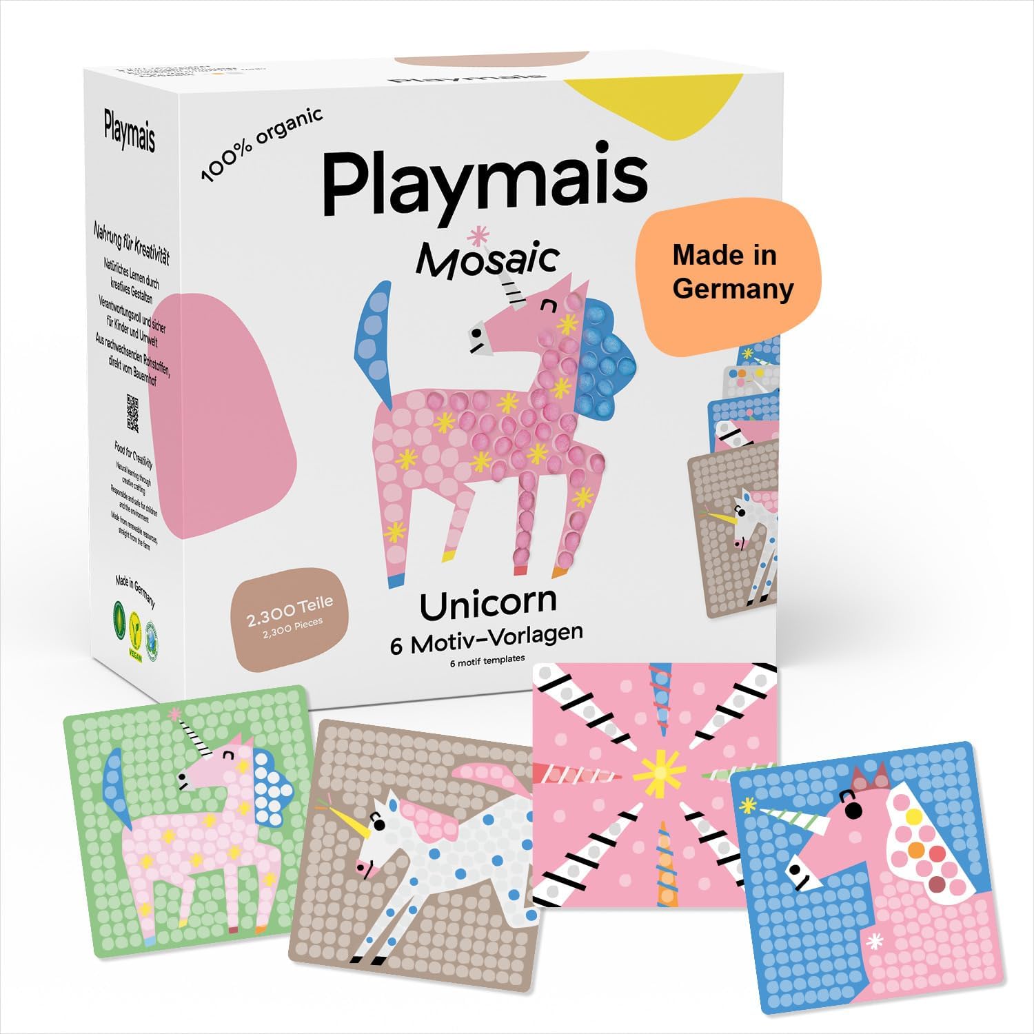 PlayMais Mosaic Unicorn 2300 Mosaic, 6 Cards