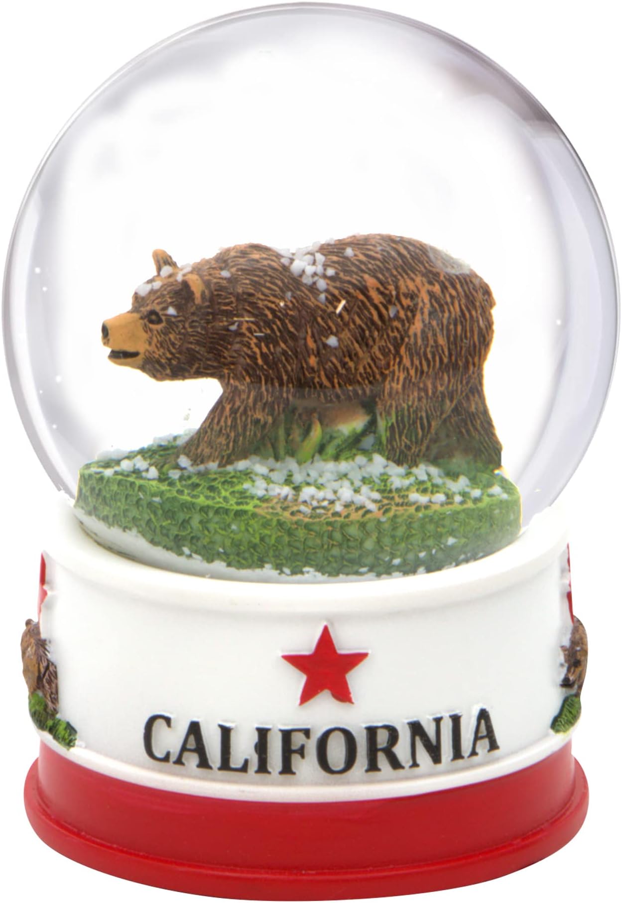 California Snow Globe State Flag Bear [3.5 Inches]