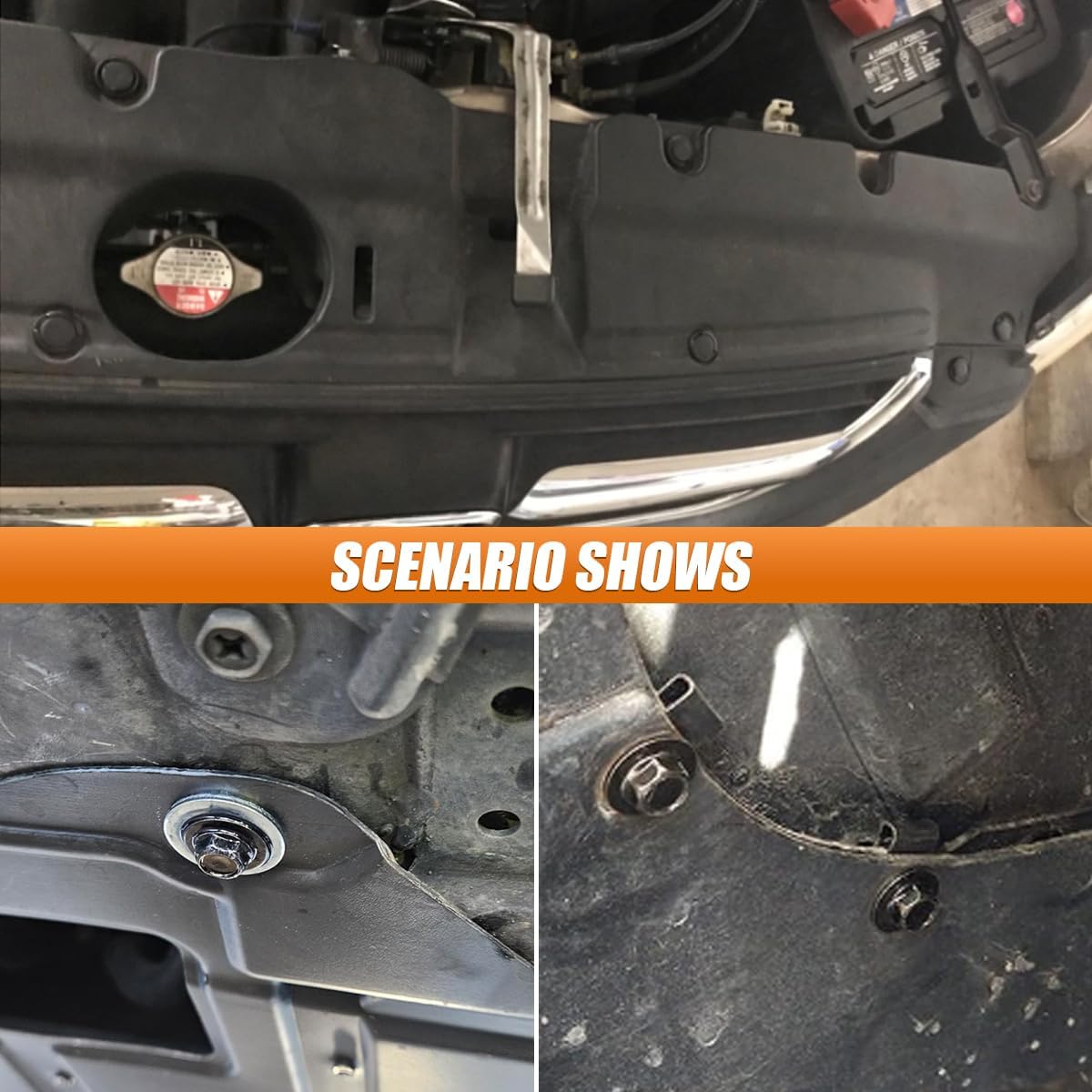35PCS Engine Under Cover Splash Shield Guard Body Bolts, Body Panel Body Screws, Bumper Fenders Liner Push Retainer Fastener Rivet Clips, U-Nuts Kit