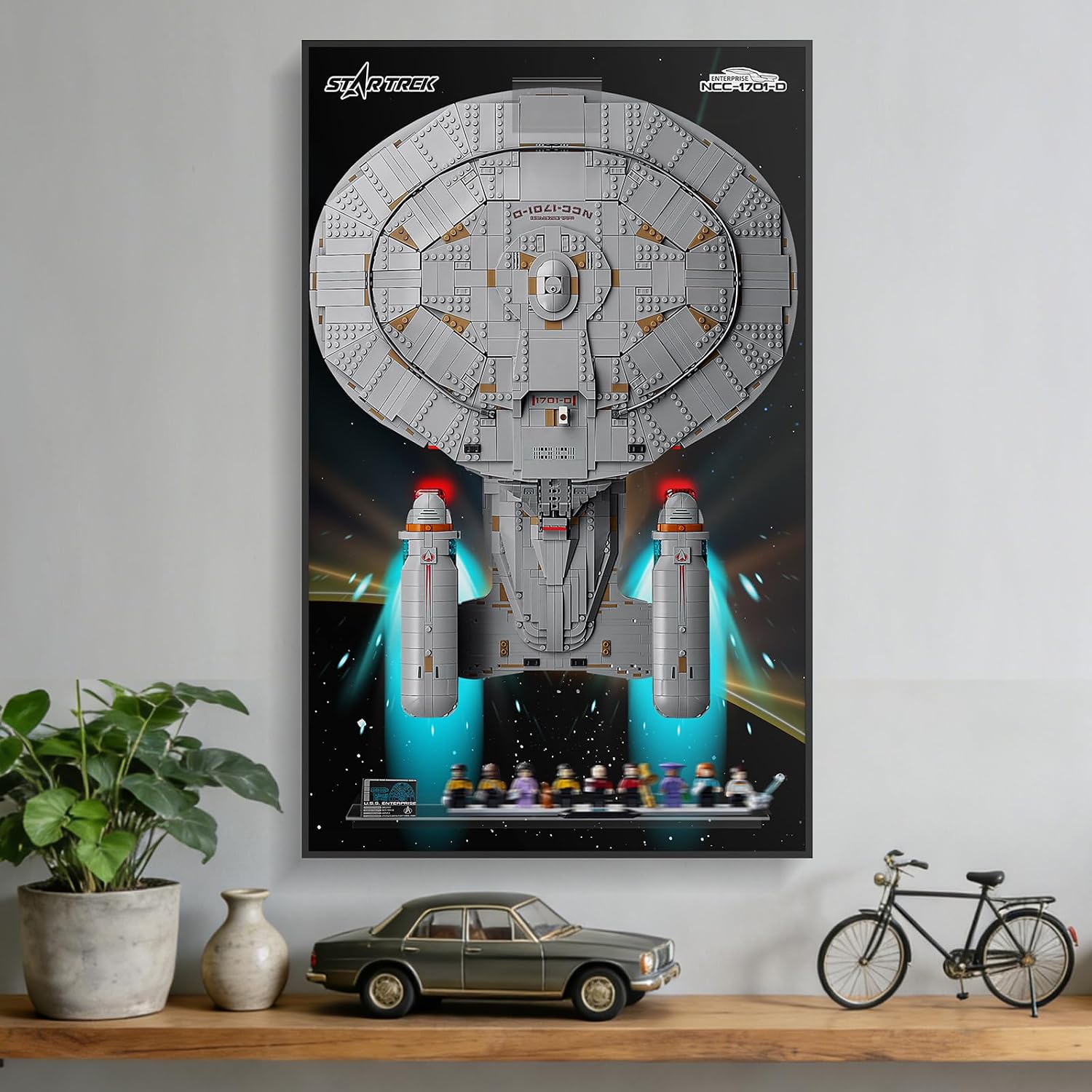 Wall Mount Display Frame for Star Trek Enterprise 10356 | Space-Saving Display Board, Turn Your Build into Wall Art | Compatible with Lego Star Trek Enterprise (Only Board, 32" x 20")