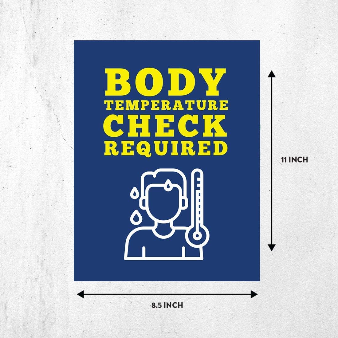 Andaz Press Temperature Check Body Temperature Check Required Business Signs, 10-Pack 8.5" x 11" Labels, Vinyl Sticker Decals