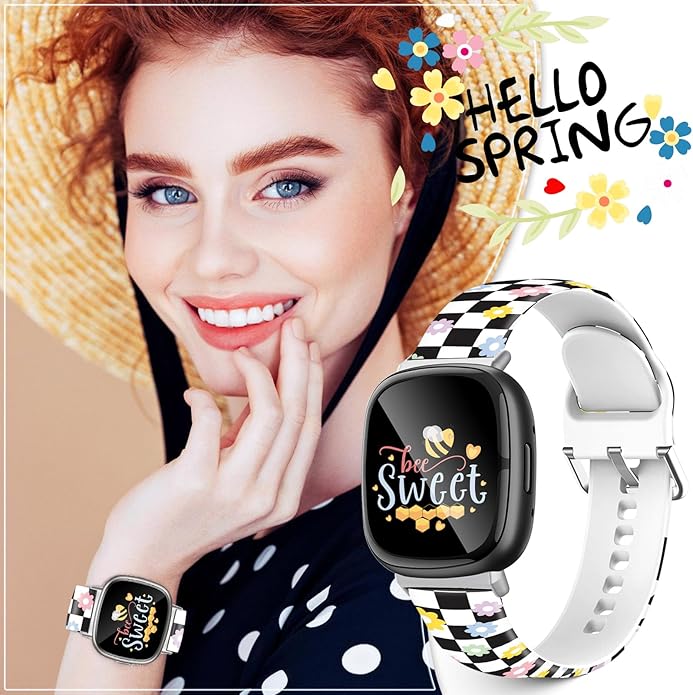 Correa de silicona navideña para Fitbit Versa 4/3, Sense 2/Sense miniatura 3