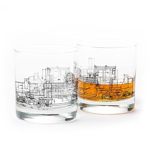 Vista 45 de Black Lantern Whiskey Glasses Set of 2 – 11 oz Heavy‑Base Old‑Fashioned Rocks Glasses with Forest Animal Screen Print Hand‑Printed Durable