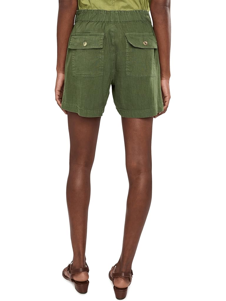 Green KUT from the Kloth Katana High-Rise Shorts Drawstring with Porkchop Pockets