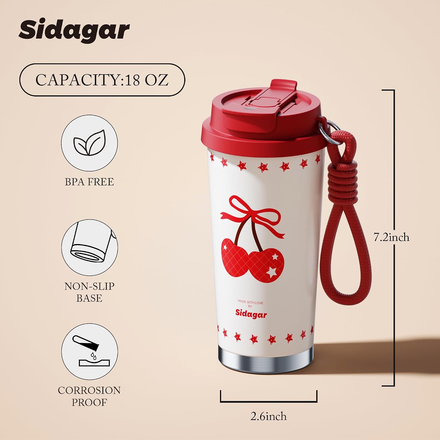 Coffee Mug 18 oz Ceramic Tumbler for Iced Drinks image 2