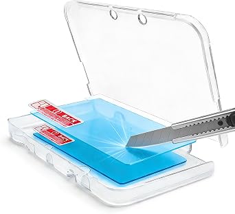 New 3DS XL Case, Protective Shell Cover & Backplate Replacement for New Nintendo 3DS XL/LL 2015, Ultra Clear Crystal Transparent Cover Plate with Nano HD Explosion-Proof Film