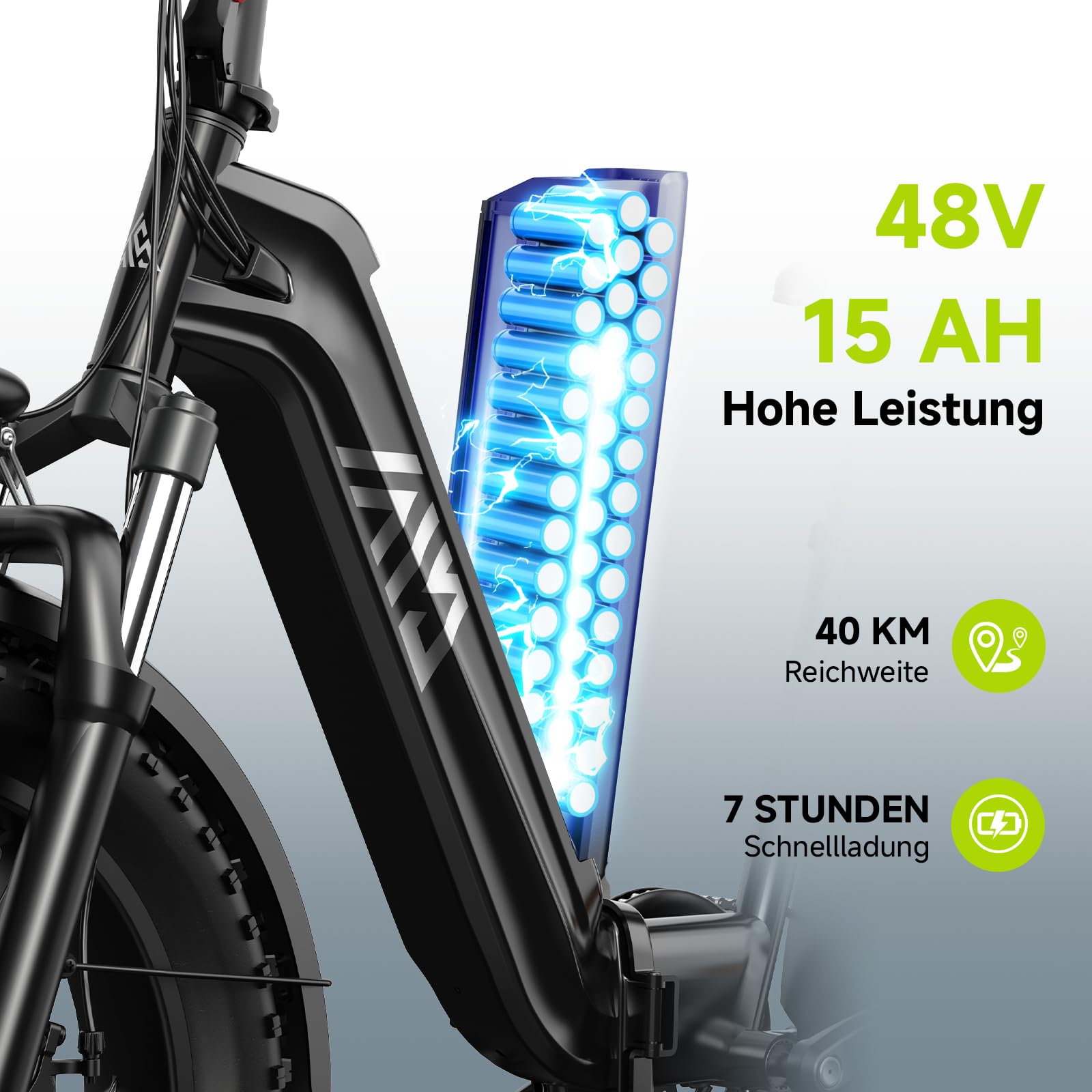 TST Klapprad E-Bike für Damen und Herren mit App-Steuerung & Federung, 20" Klappfahrrad E Bikes Fatbike All-Terrain Elektrofahrrad 250W Motor 48V 15Ah Akku, 40KM Reichweite 25Km/h Ebike