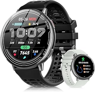Reloj Inteligente Hombres con GPS, Reloj Smartwatch 1.39" Pantalla Táctil, Llamadas Bluetooth, 100+ Modos Deportivos, Brújula, Medición Presión Arterial, Reloj Digital iOS/Android