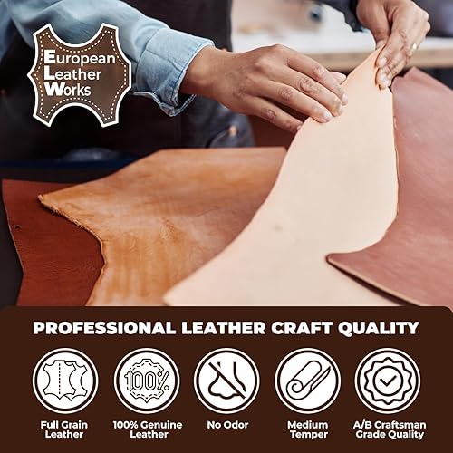 Miniatura 7 de ELW - Cinturón de cuero en blanco, grosor de 3 a 15 onzas, tamaño de 12 a 8 pulgadas de ancho y 50 a 84 pulgadas de largo, correa curtida vegetal de