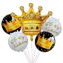 Propsicle Golden Crown Foil Balloon Birthday Decoration Pack of 5 gallery image