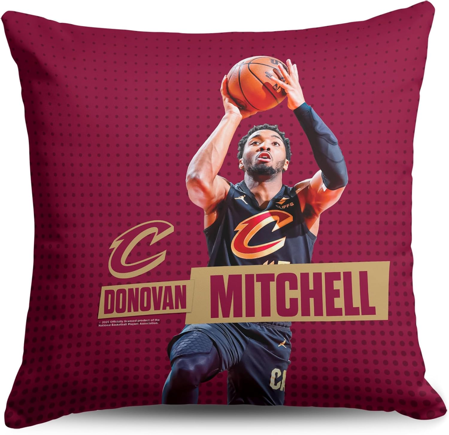 Northwest Cleveland Cavaliers Donovan Mitchell NBA Throw Pillow 18x18 inches