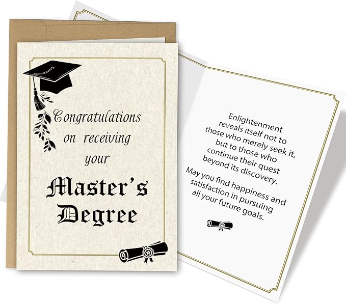 Amazon.com: Naixiwen Inspiration Masters Graduation Card, Master's ...