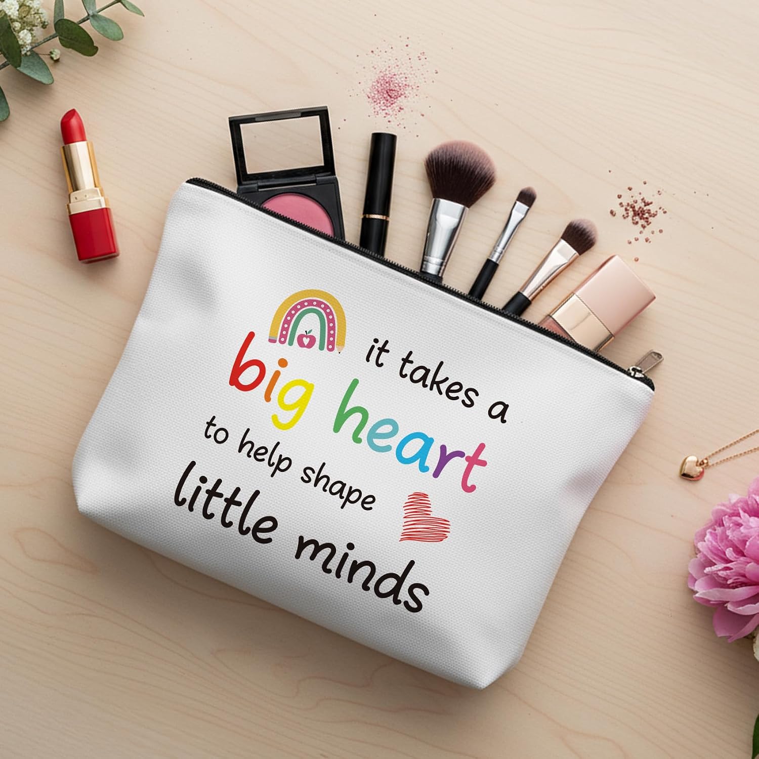 Best Teacher Gifts for Teacher's Day Appreciation Thank You Birthday Christmas Thanksgiving Valentine's Day End of Year Retirement Presents Vintage Cosmetic Makeup Bag Travel Toiletry Pouch image 4