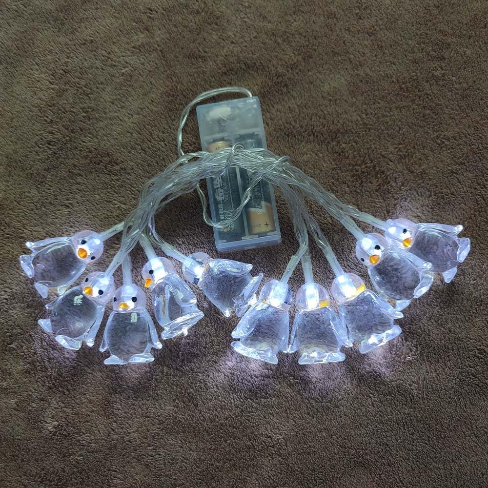 1.65M 10LEDs Decorative Penguin Shape Fairy Romantic Night Lamp Mood Night Light for Home Bedroom Wedding Party Babyroom Child(White)