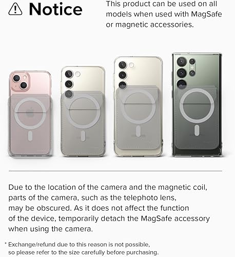 Miniatura 3 de Ringke Cartera magnética con soporte capacidad para hasta 3 tarjetas Cartera de teléfono compatible con MagSafe, soporte ajustable en ángulo para