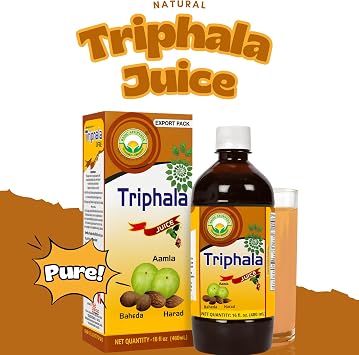 BASIC AYURVEDA Triphala Juice | 16.23 Fl Oz (480ml) | Herbal Blend of Amla, Haritaki & Bibhitaki | Natural Source of Vitamin C | Supports Digestion, Detox & Gut Health | No Added Sugar