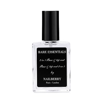 Nailberry Bare Essentials 2-In-1 Base & Top Coat | لمعان عالي، ناعم ويدوم طويلاً | يحمي من البهتان وتغير اللون | نباتي | معتمد خالي من الحلال والقسوة | 12-Free | 15 مل