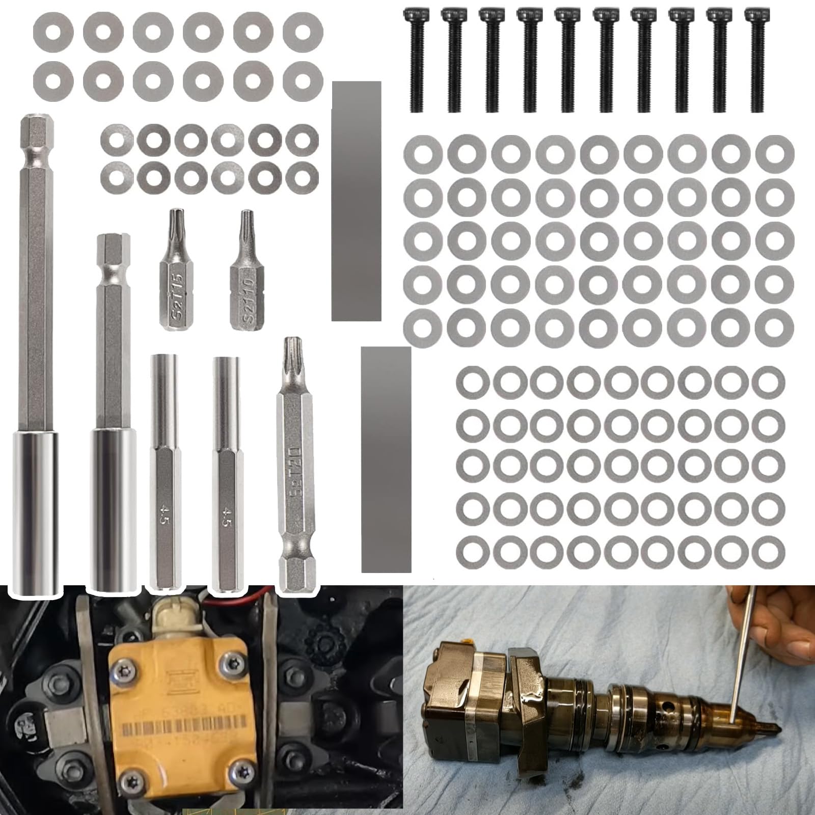 YMTInjector Tune Up Shim Kit Compatible with Ford 7.3L Powerstroke 1994-2003, for International T444E / DT466e / 1530E(134PCS/Set)