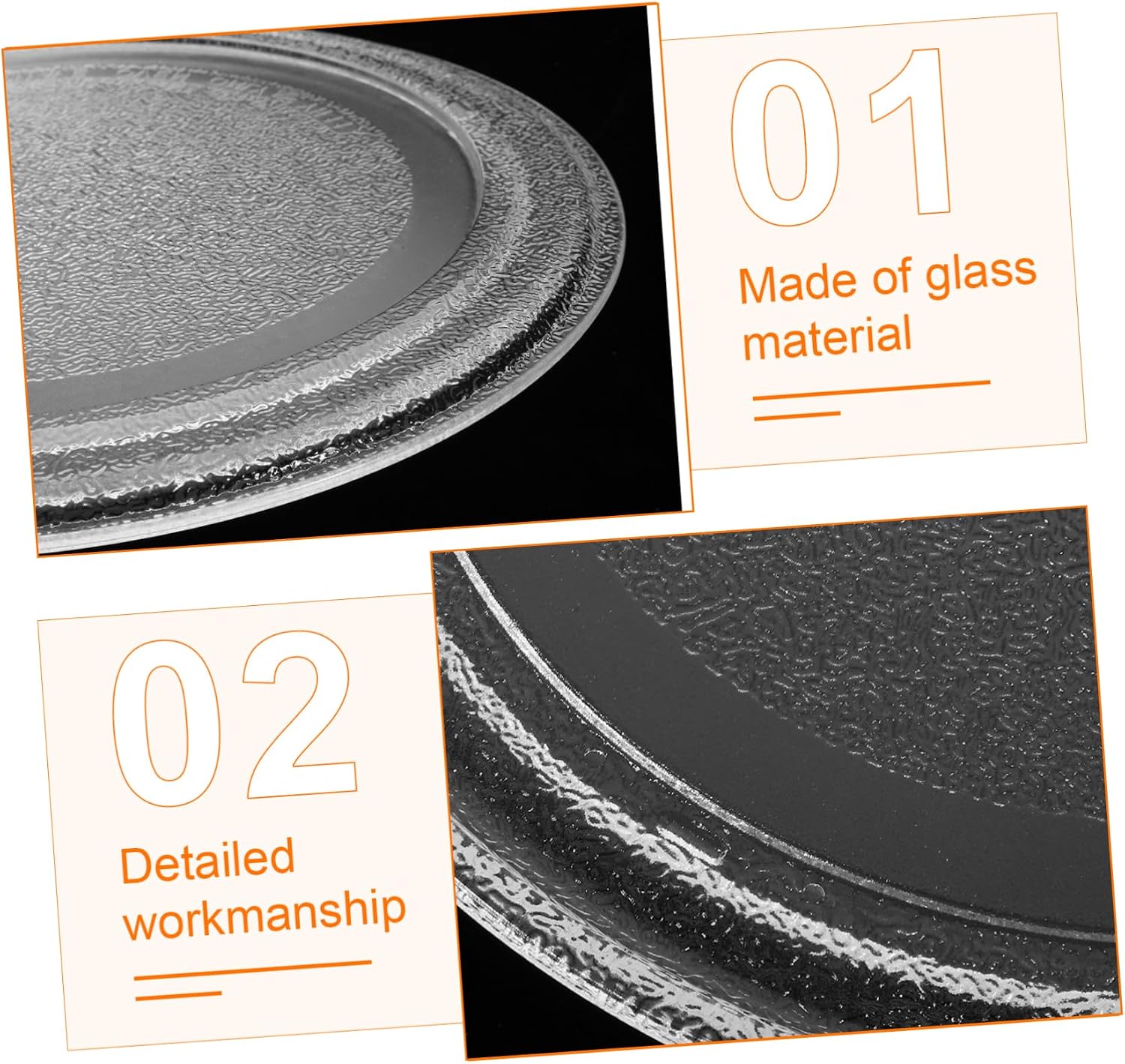 Glass Microwave Turntable Plate Replacement 25.5cm Flat Bottom