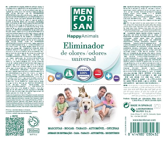 Foto 2 de 5 de MENFORSAN Spray eliminador de olores 750ml, Neutraliza Malos olores del hogar