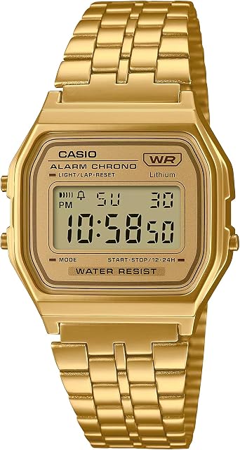 Casio Digital Wristwatch Vintage Series A158 Mens Womens Kids International Model Parallel Import, Bracelet Type