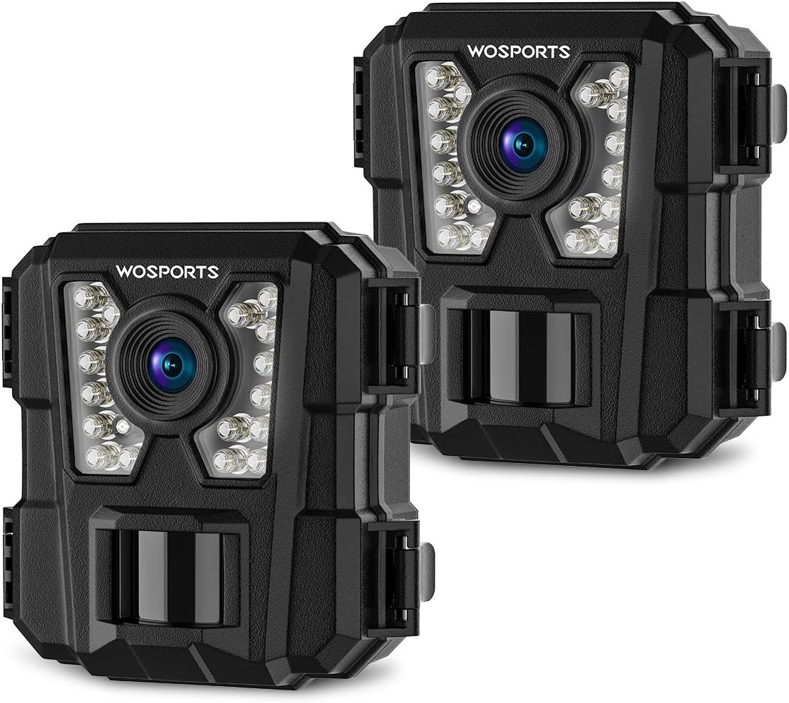 WOSPORTS Mini Trail Camera 2 Pack 24MP 1080P HD, Hunting