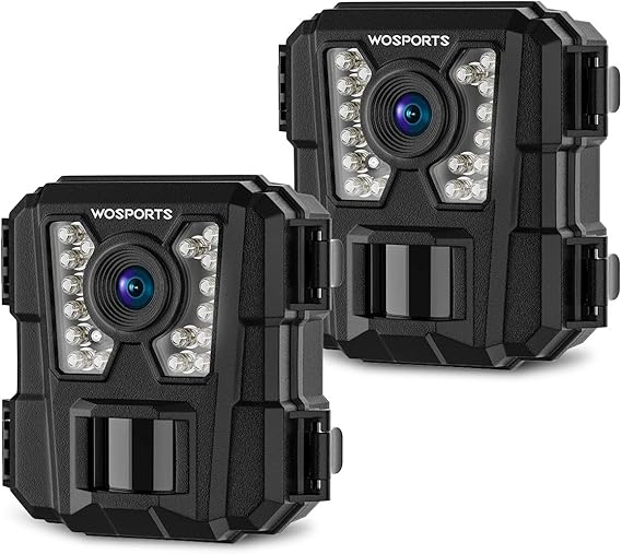 WOSPORTS 2 Pack Mini Trail Camera 1080P Hunting Wildlife Cameras with Night Vision