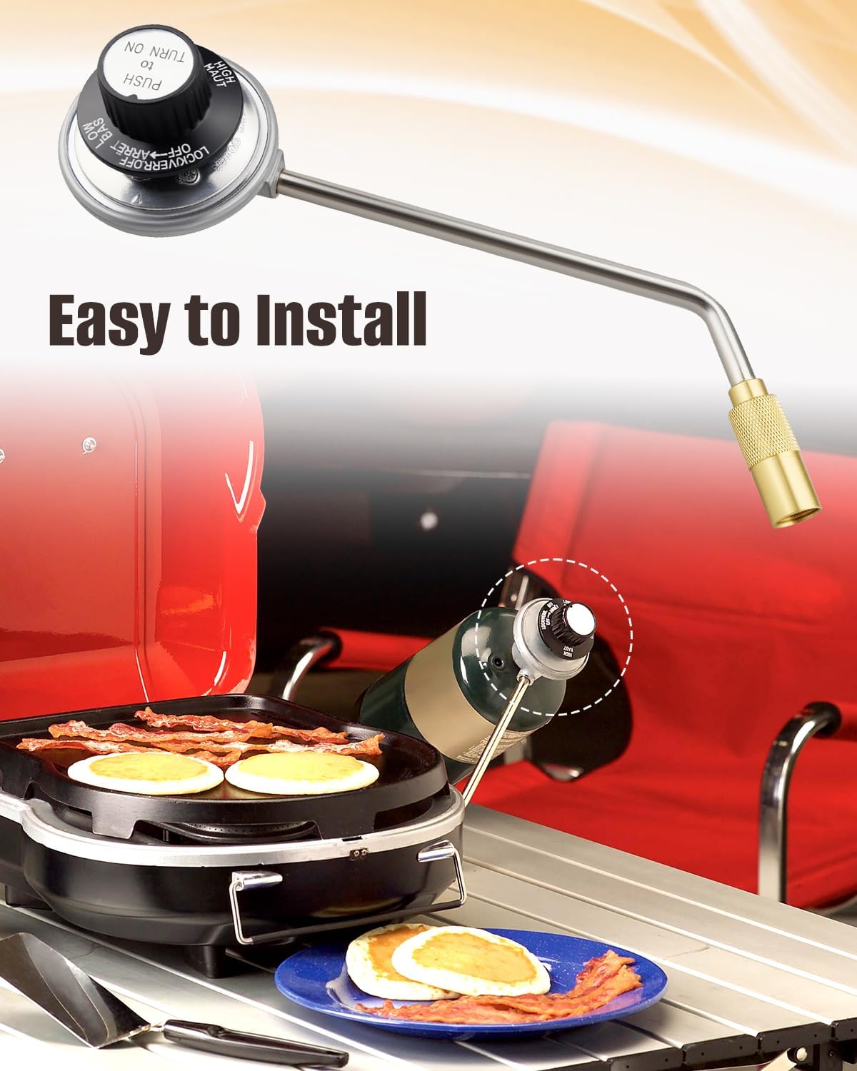 9924-5251 Propane Pressure Regulator Fit for Coleman 9924 Series Portable Grill, Replace 9924-A00 9924-A50 9924-700 Propane Grill Stove Regulator