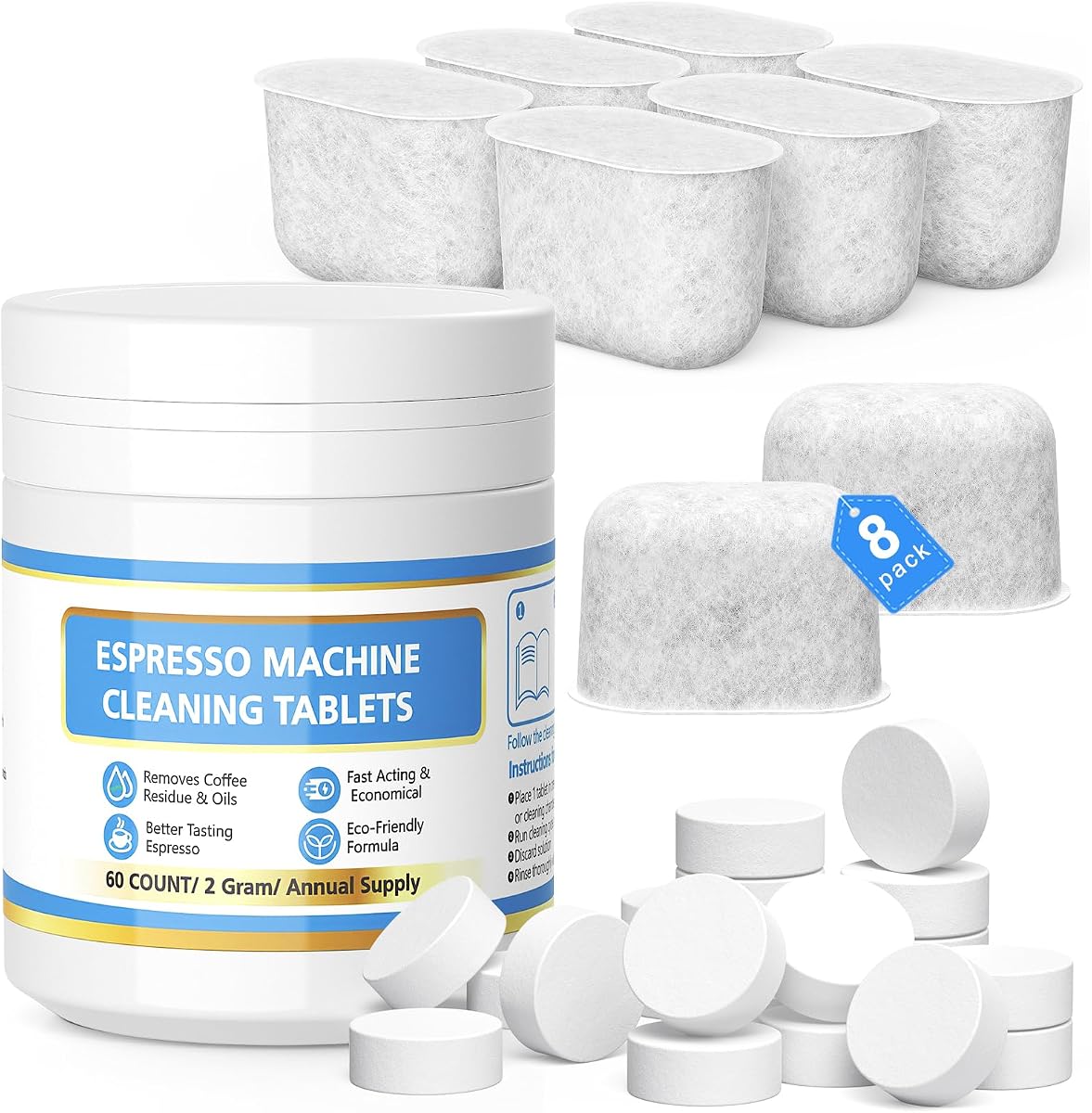 Cleaning Tablets and Water Filters for Breville Espresso Machines