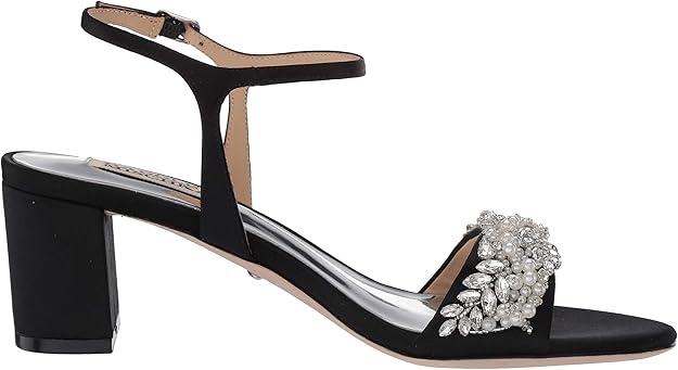 badgley mischka women's clair embellished block heel sandals